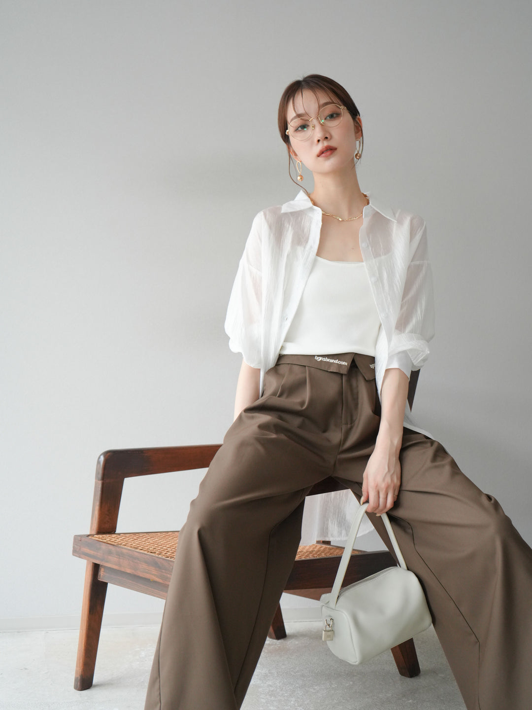 [予約]ワッシャーシャイニーシャツ/ホワイト