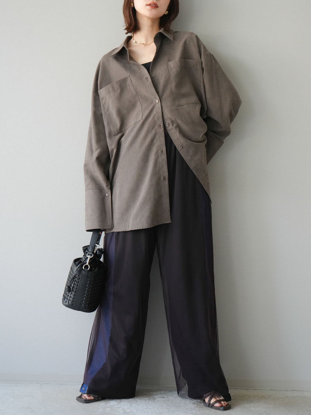 [予約]デニム切替2WAYデザインスウェットパンツ/ブラック