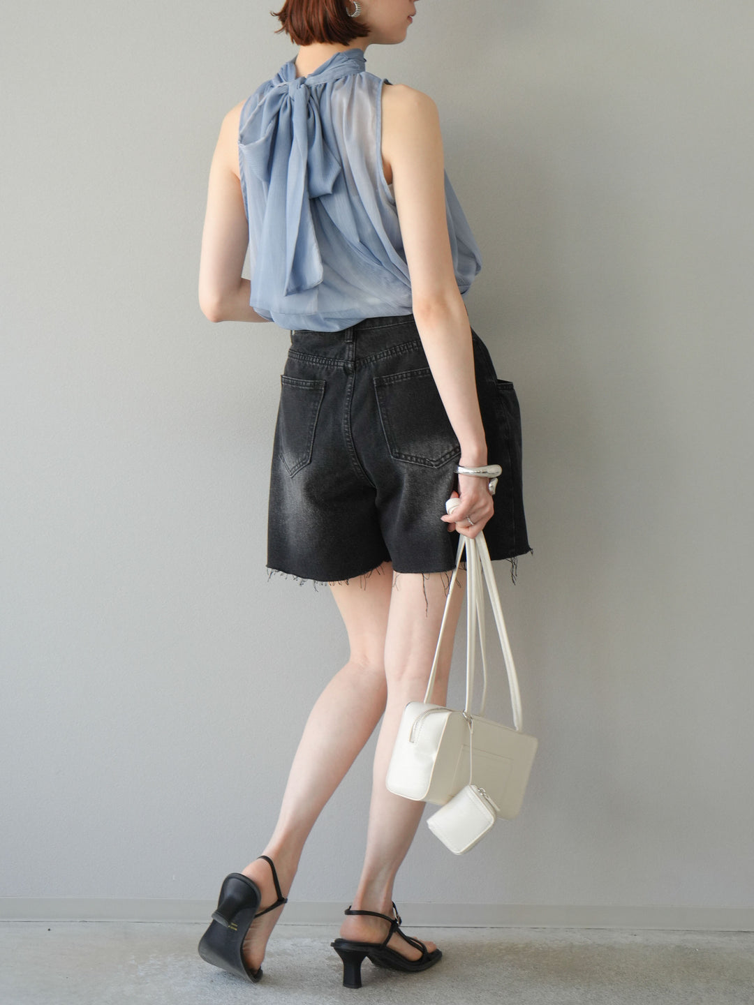 【預購】寬鬆半身牛仔褲/黑色