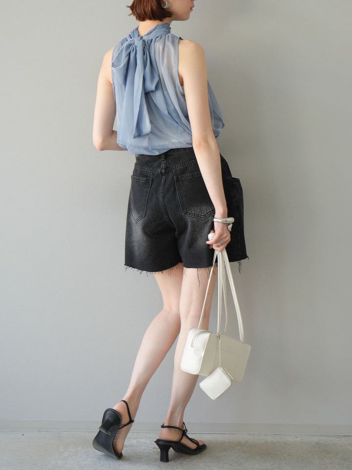 【預購】寬鬆半身牛仔褲/黑色