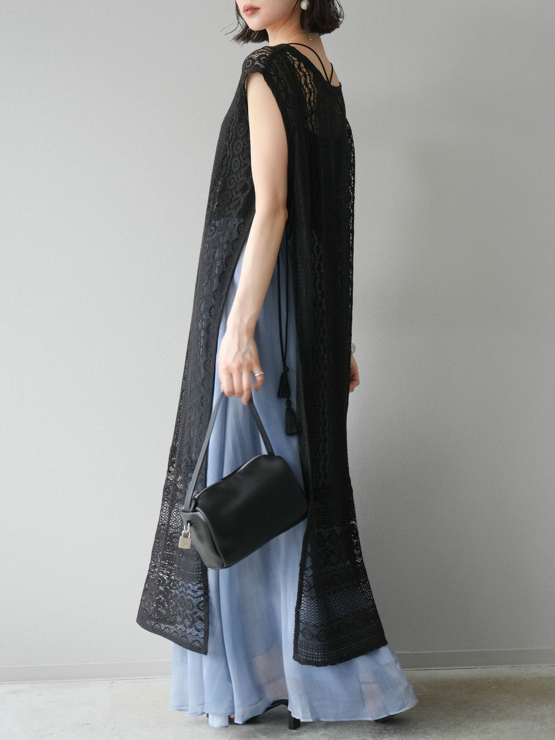 [予約]ニュアンスシアーフレアスカート/ブルー