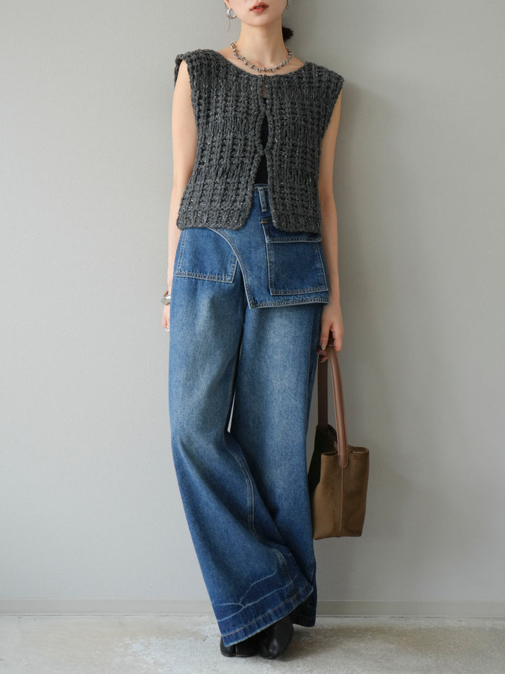 [予約]ラップルーズワイドデニム/ブルー