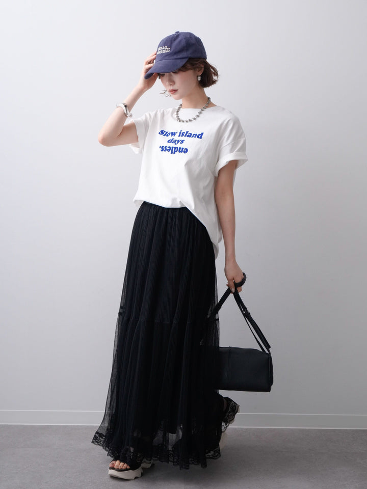[SET]フロッキーロゴTEE+チュールレーススカート(2set)