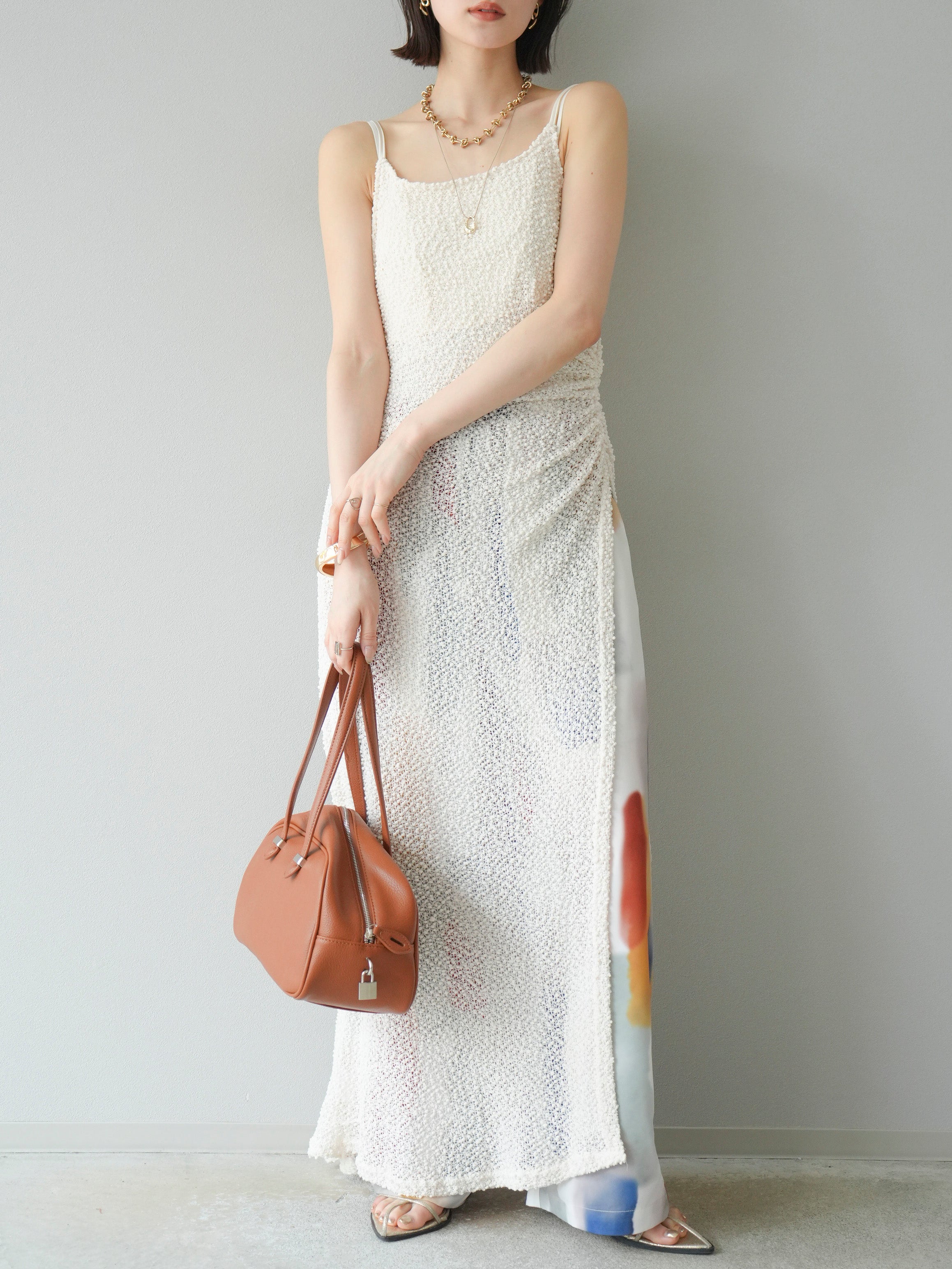 ここみ様 ワンピース 38アイボリー 楽しみなこのワンピ❤︎ 去年買ったレザージャケット着て