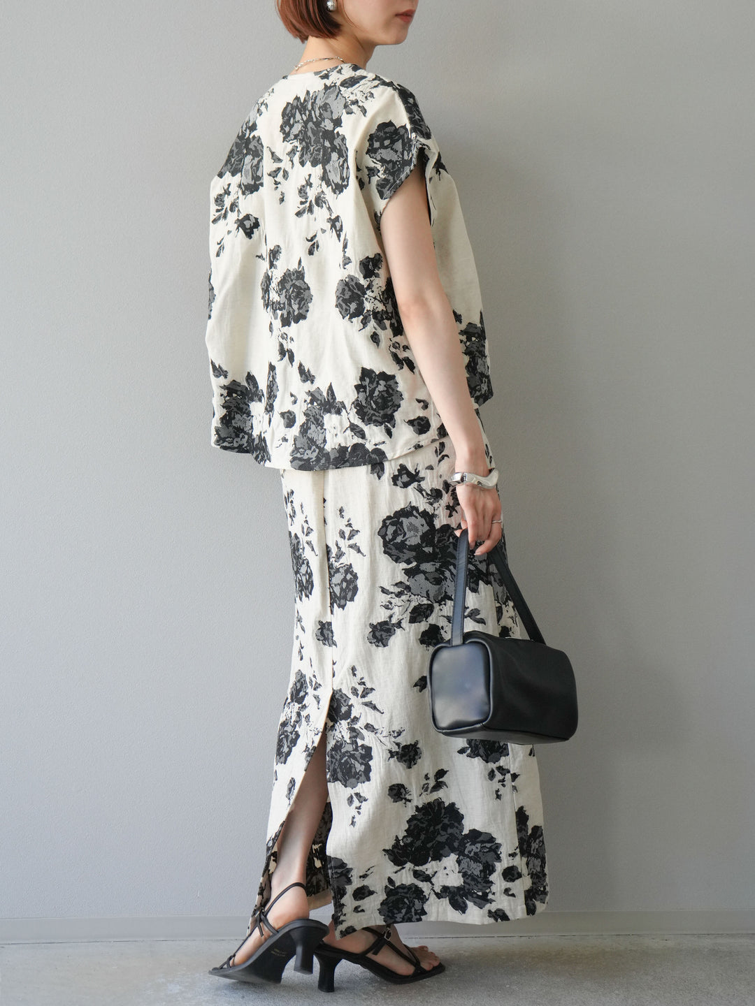 [予約]ジャガードIラインスカート/ブラック