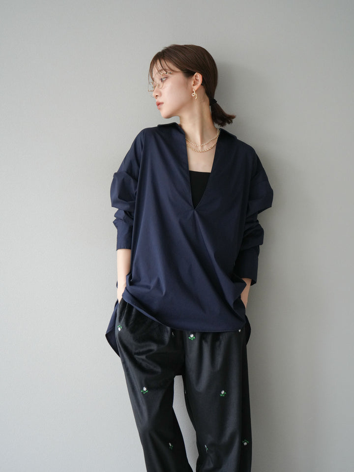 [予約]ブロードディープスキッパーブラウス/ネイビー