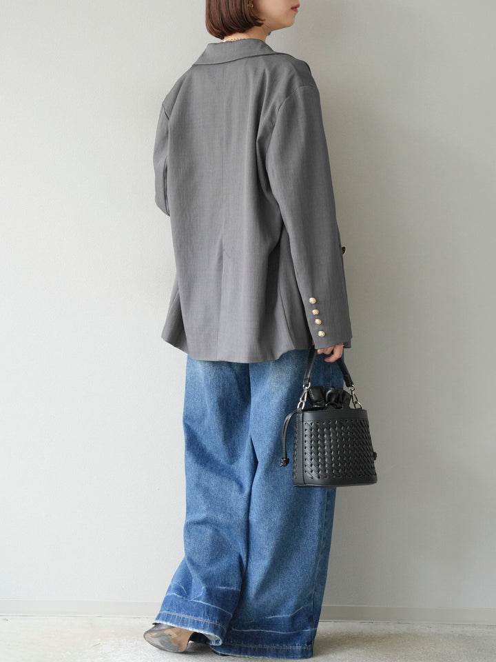 [予約]ラップルーズワイドデニム/ブルー