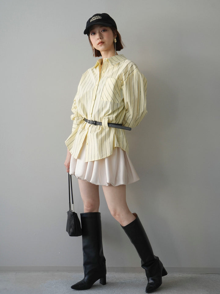 [予約]サテンバルーンミニスカート/ivory