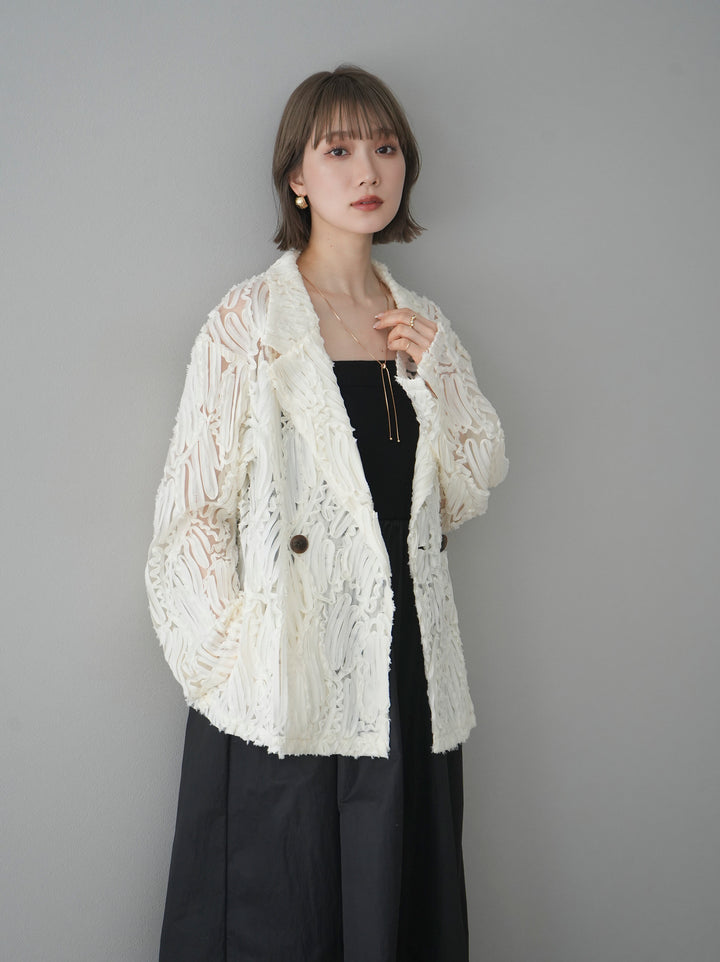 [予約]シアージャガードテーラードジャケット/アイボリー