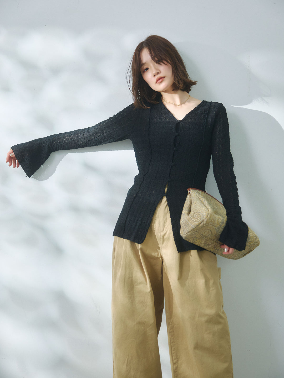 【Allure】[SET]ストレッチレースカーディガン+ストレッチレースカーディガン(2set)