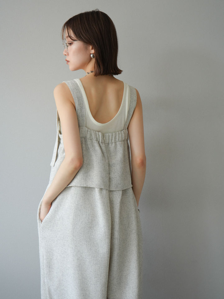 [予約]サマーツイードケープサロペット/アイボリー