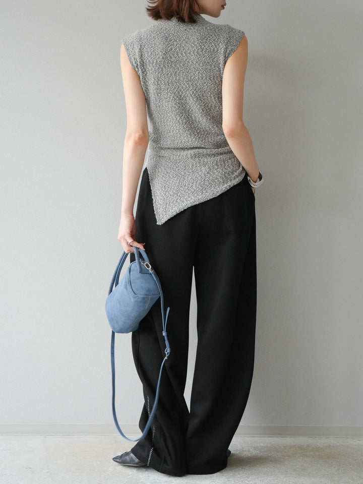 [予約]ハンドステッチ風スウェットパンツ/ブラック