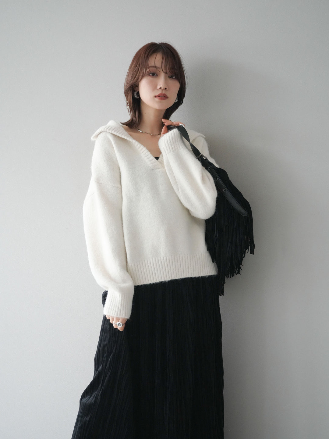 [SET]スキッパーニットプルオーバー+選べるアクセセット(2set)