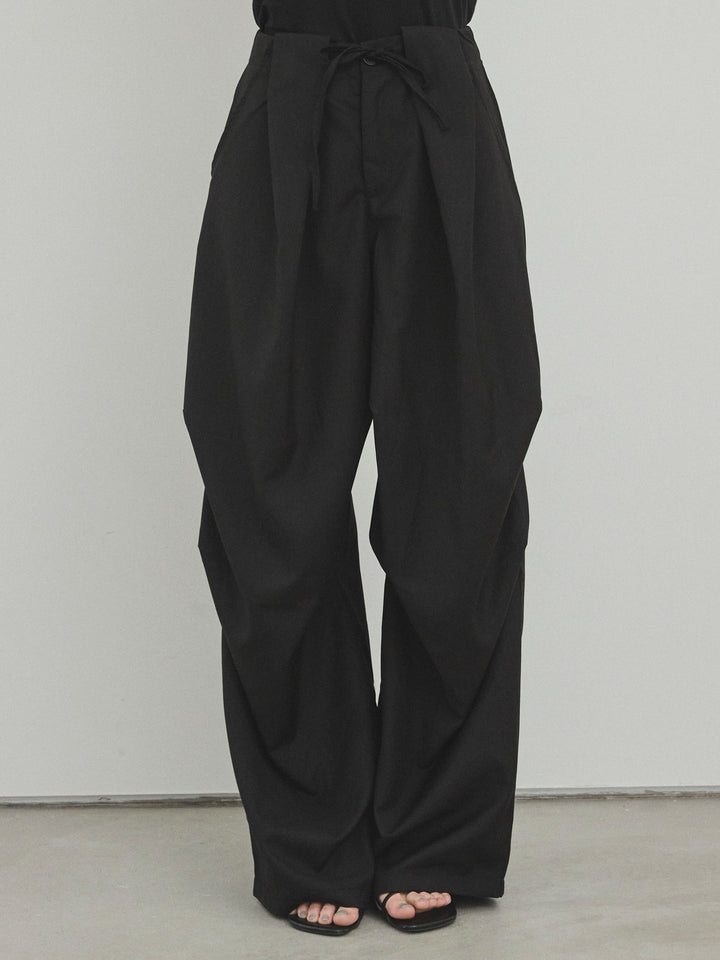 [預購] Design Loop 側邊褶褲/黑色