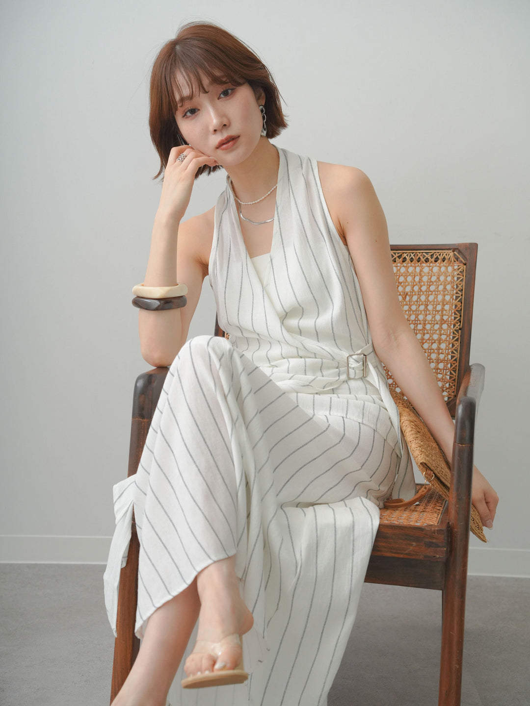 [SET]ストライプカシュクールジレ+ストライプカシュクールジレ(2set)