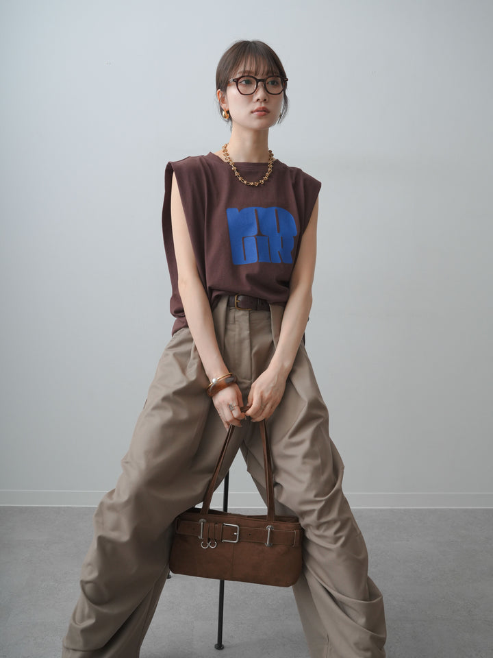 [SET]ヴィンテージロゴドロストTEE+ショルダータックノースリーブオーバーTEE(2set)