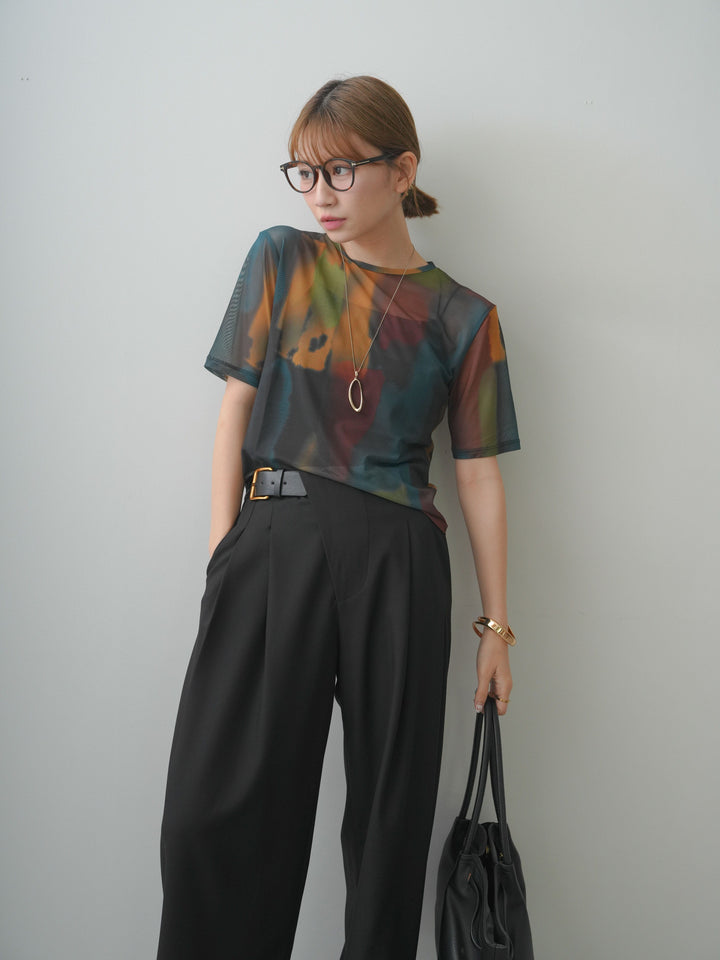 [SET]水彩アートシアーTシャツ+選べるアクセセット(2set)