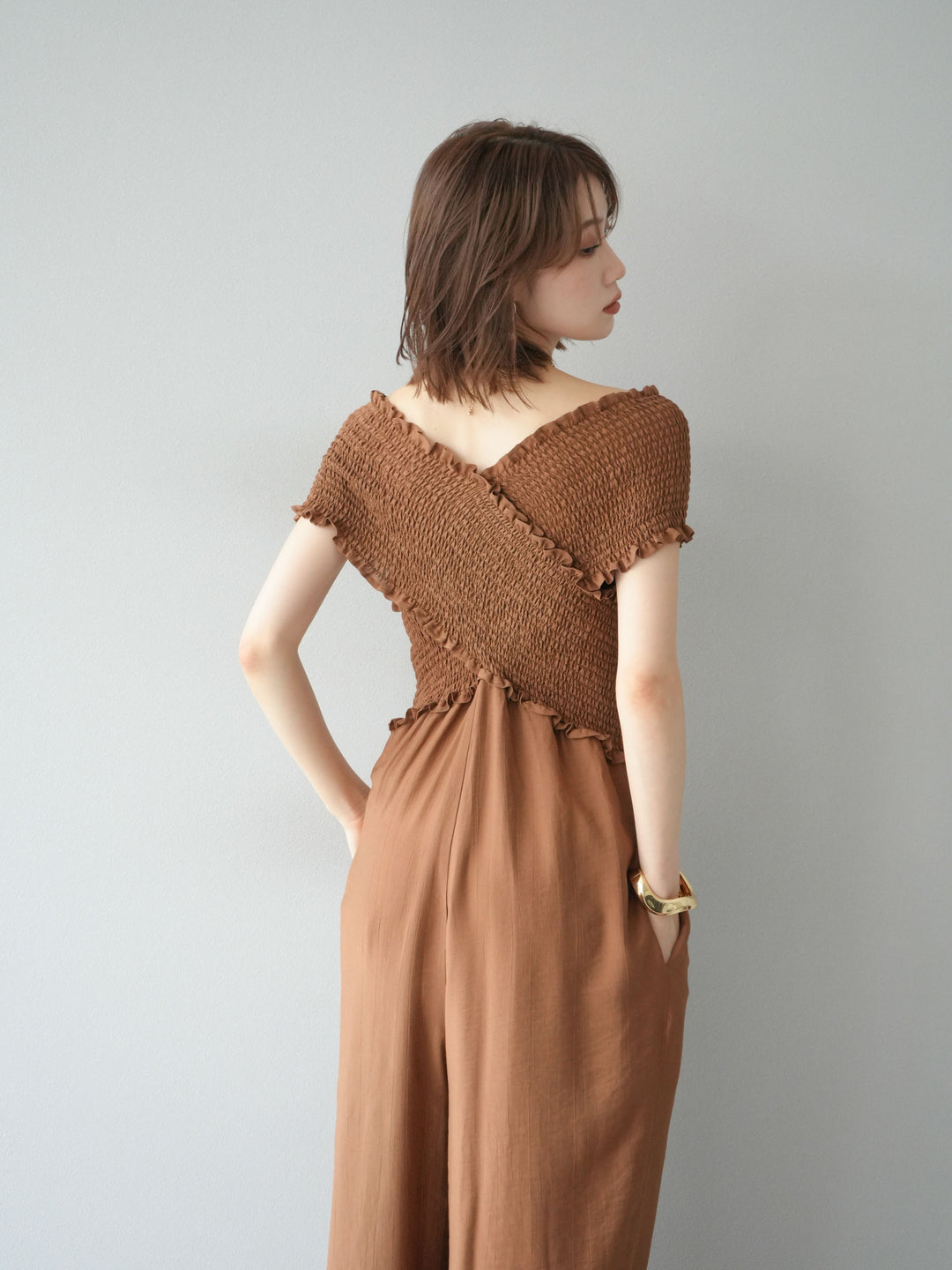 [SET]シャーリングクロスサロペット+シャーリングクロスサロペット(2set)