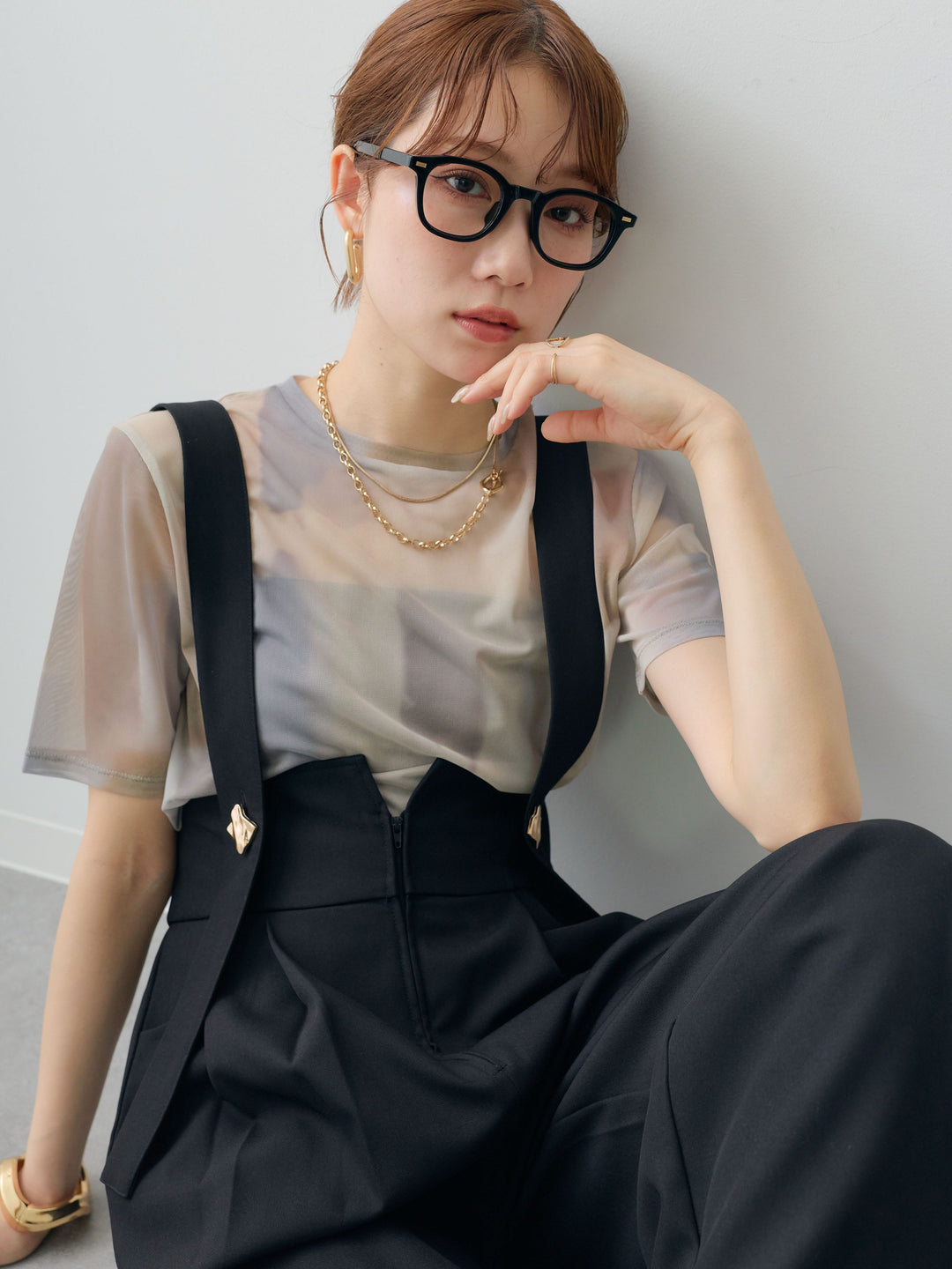 [SET]水彩アートシアーTシャツ+選べるアクセセット(2set)