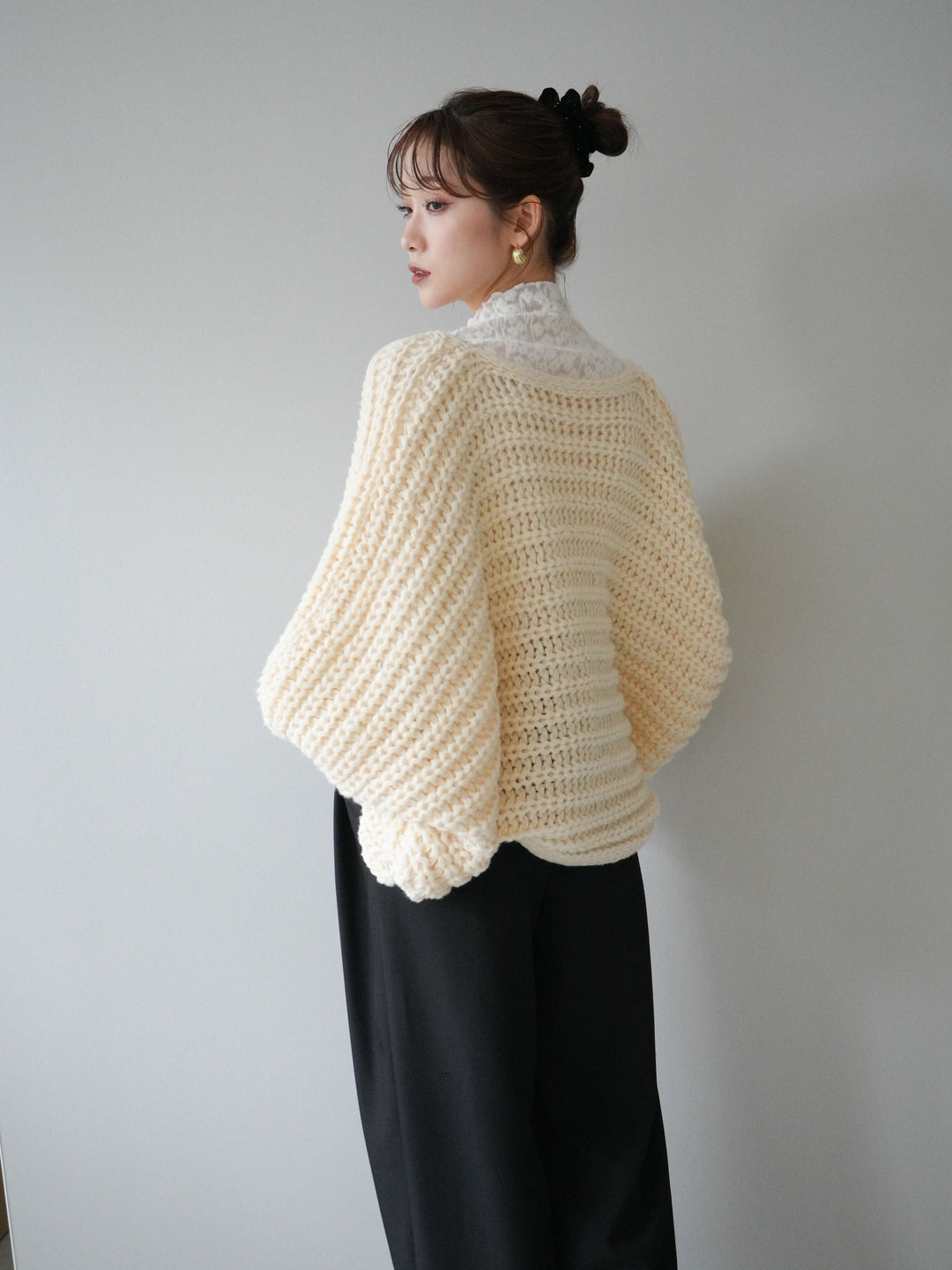 [SET]ローゲージ畦編みドルマンニットボレロ+選べるアクセセット(2set)
