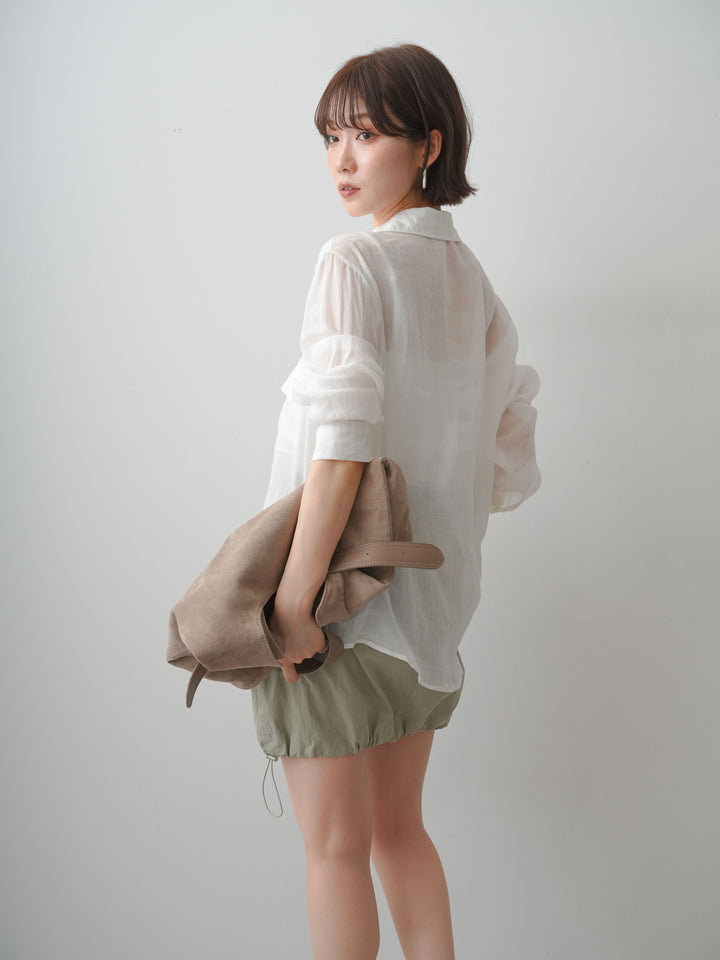 [SET]シアーWポケットオーバーシャツ+選べるアクセセット(2set)