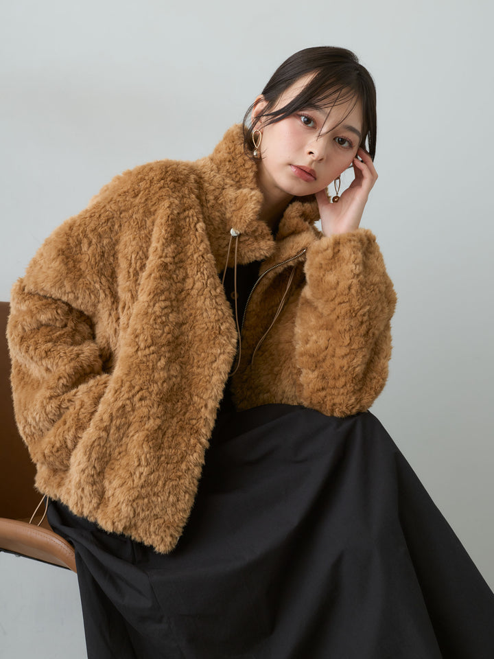 [予約]ニットコンビフレアワンピース/black