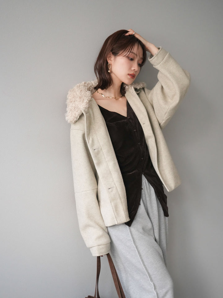 [予約]ロービングボアえりブルゾン/ivory