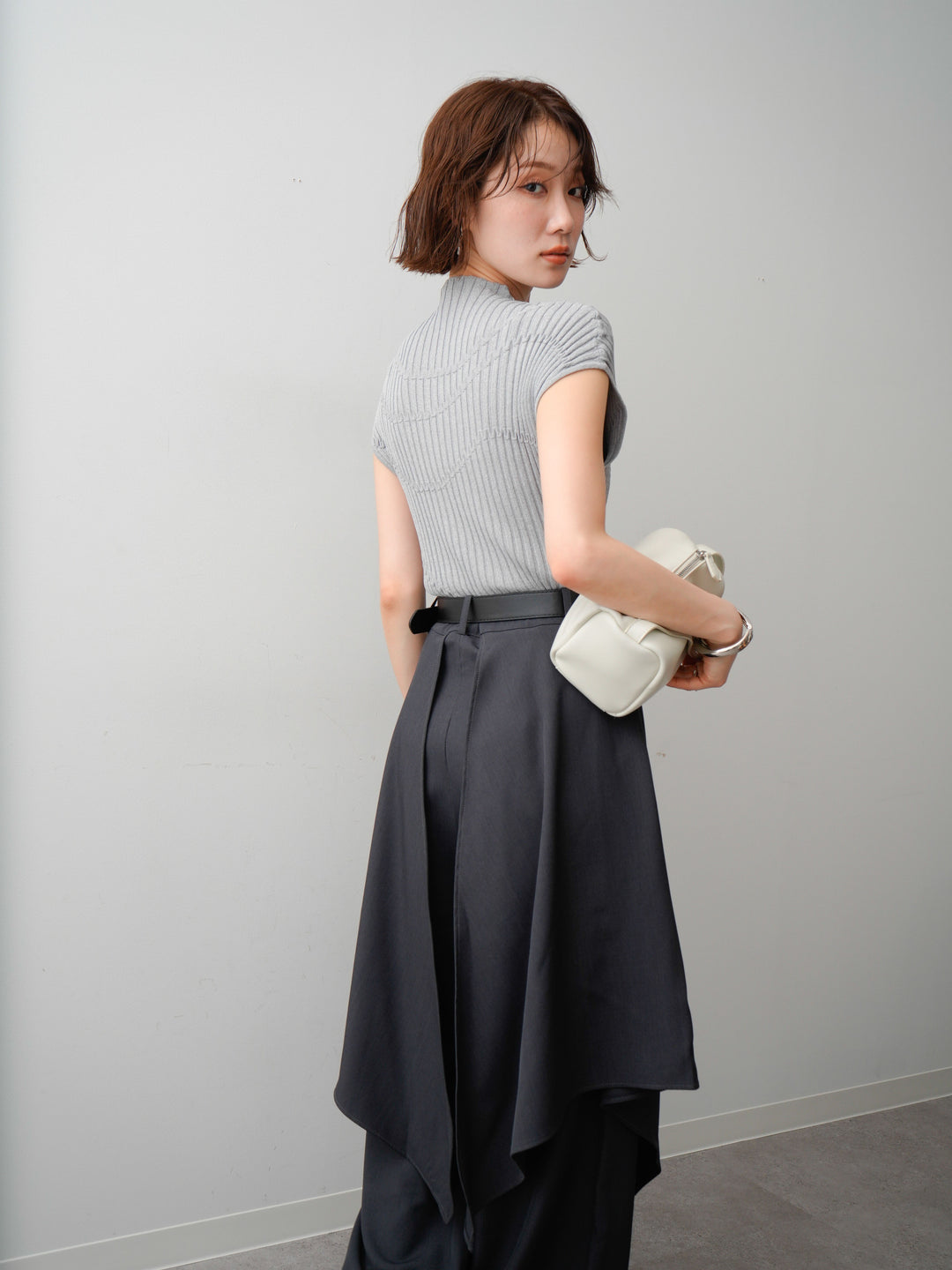 【套裝】Mode Line 羅紋法式針織上衣 + Mode Line 羅紋法式針織上衣（兩件套）