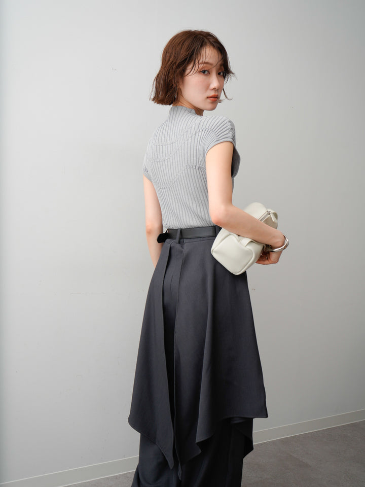 【套裝】Mode Line 羅紋法式針織上衣 + Mode Line 羅紋法式針織上衣（兩件套）