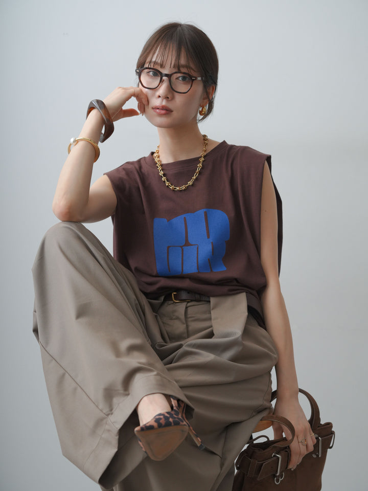 [SET]ヴィンテージロゴドロストTEE+ショルダータックノースリーブオーバーTEE(2set)