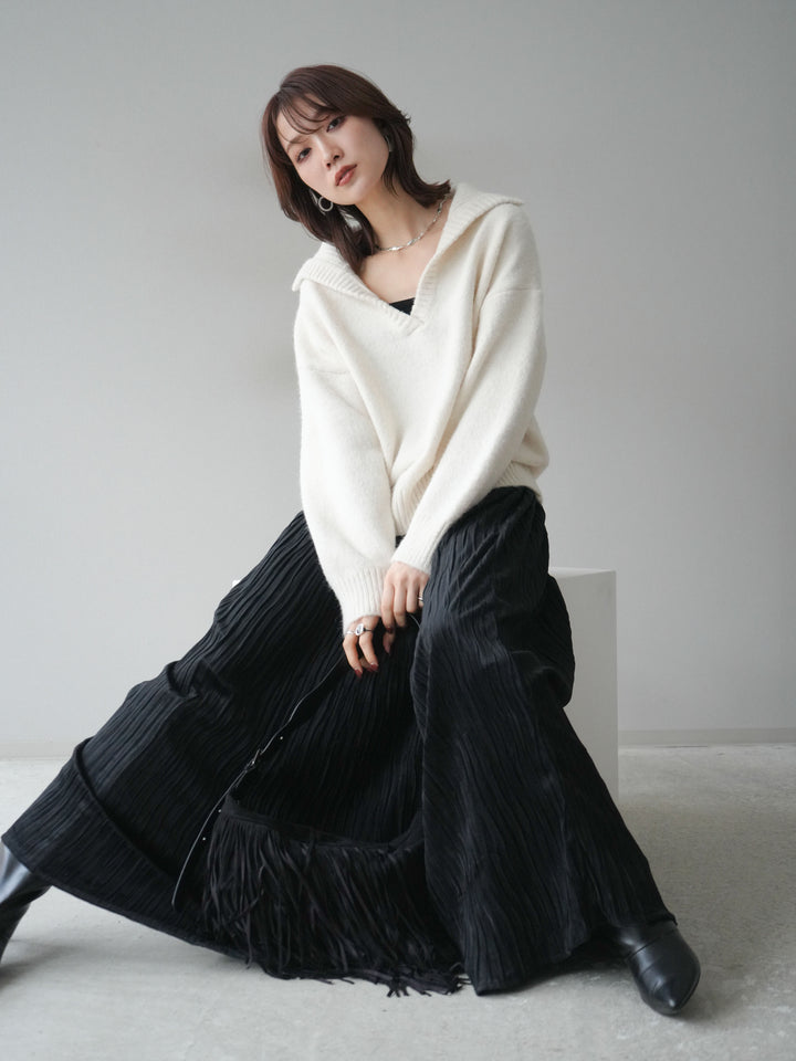 [SET]スキッパーニットプルオーバー+選べるアクセセット(2set)