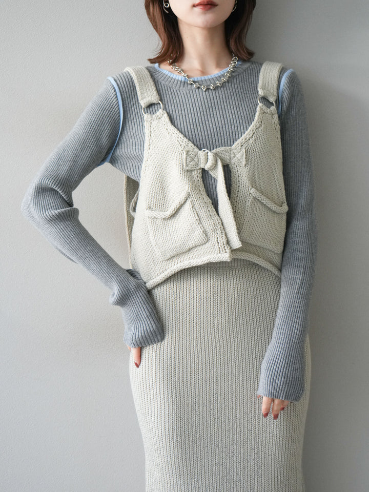[予約]ニットビスチェ/lightgray