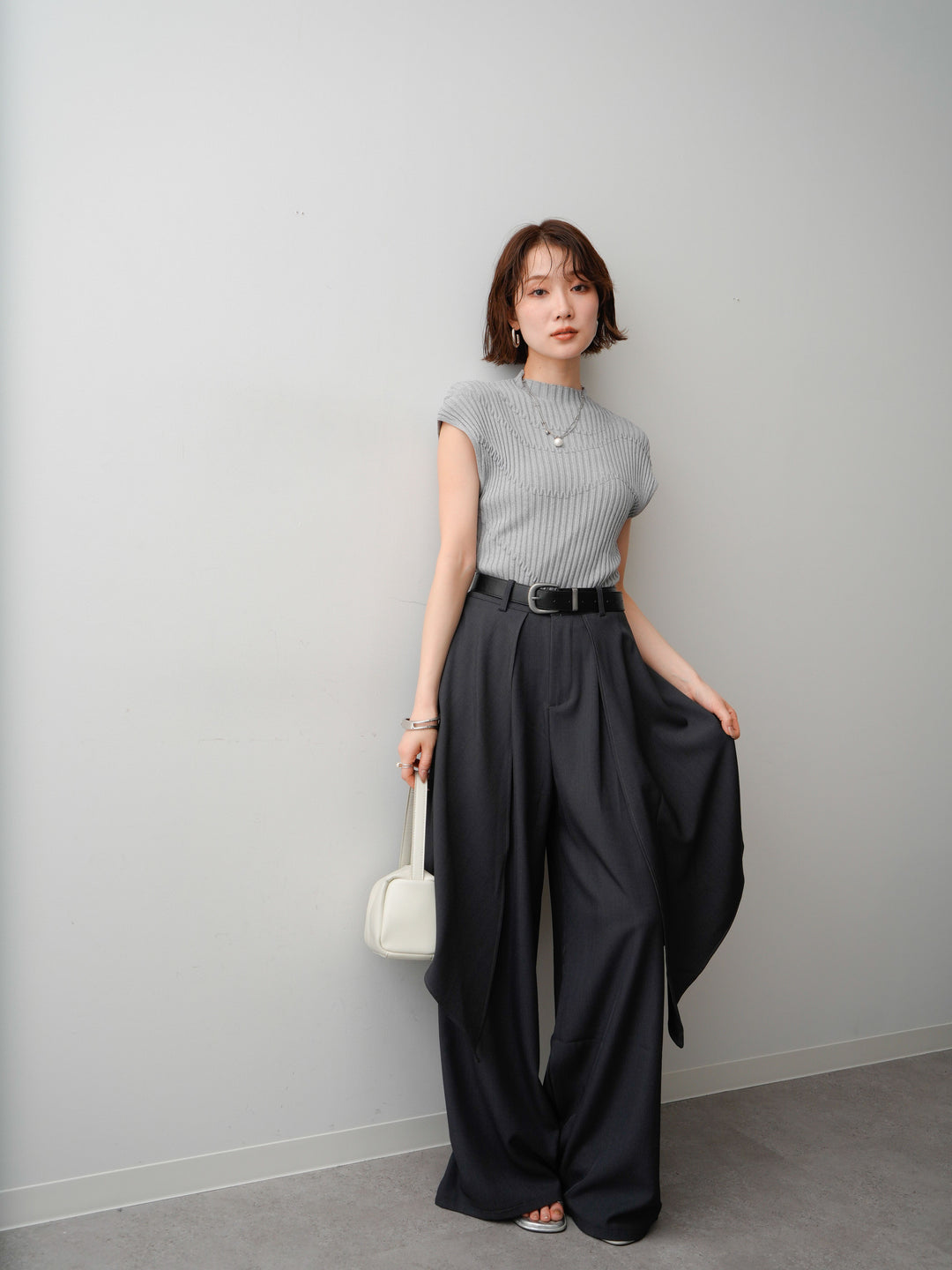 【套裝】Mode Line 羅紋法式針織上衣 + 配件套裝（2 套可選）