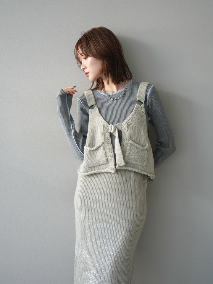 [予約]ニットビスチェ/lightgray
