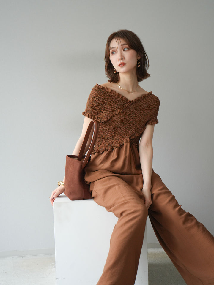 [SET]シャーリングクロスサロペット+シャーリングクロスサロペット(2set)