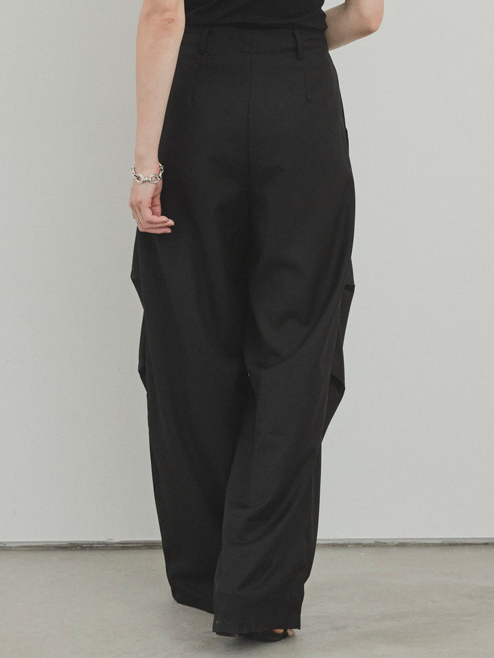 [預購] Design Loop 側邊褶褲/黑色