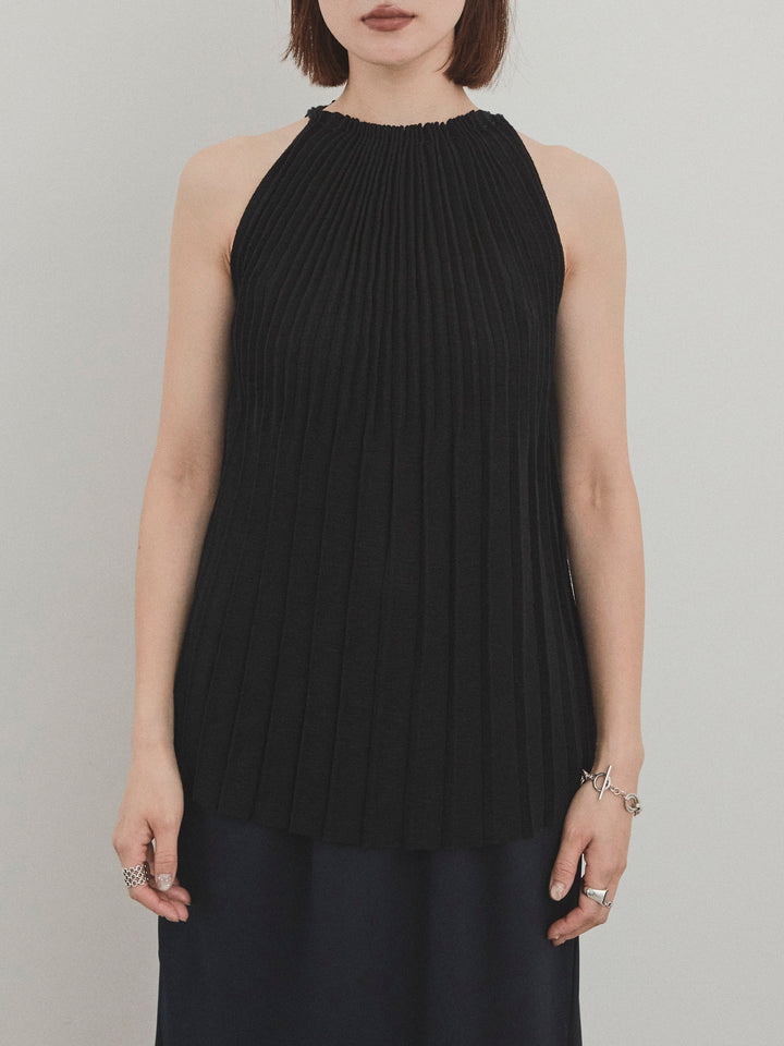 [予約]プリーツニットキャミソール/ブラック