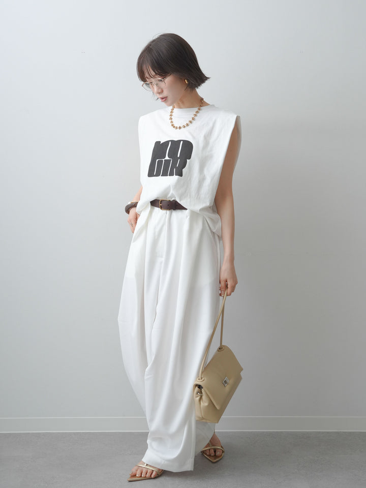 [SET]ヴィンテージロゴドロストTEE+ショルダータックノースリーブオーバーTEE(2set)