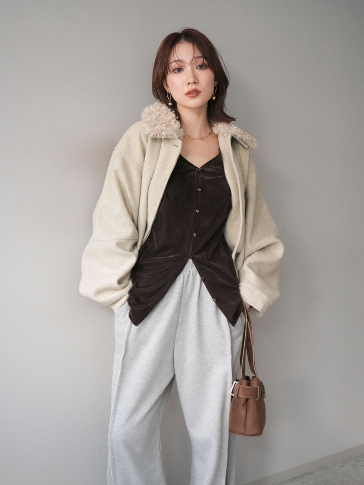 [予約]ロービングボアえりブルゾン/ivory