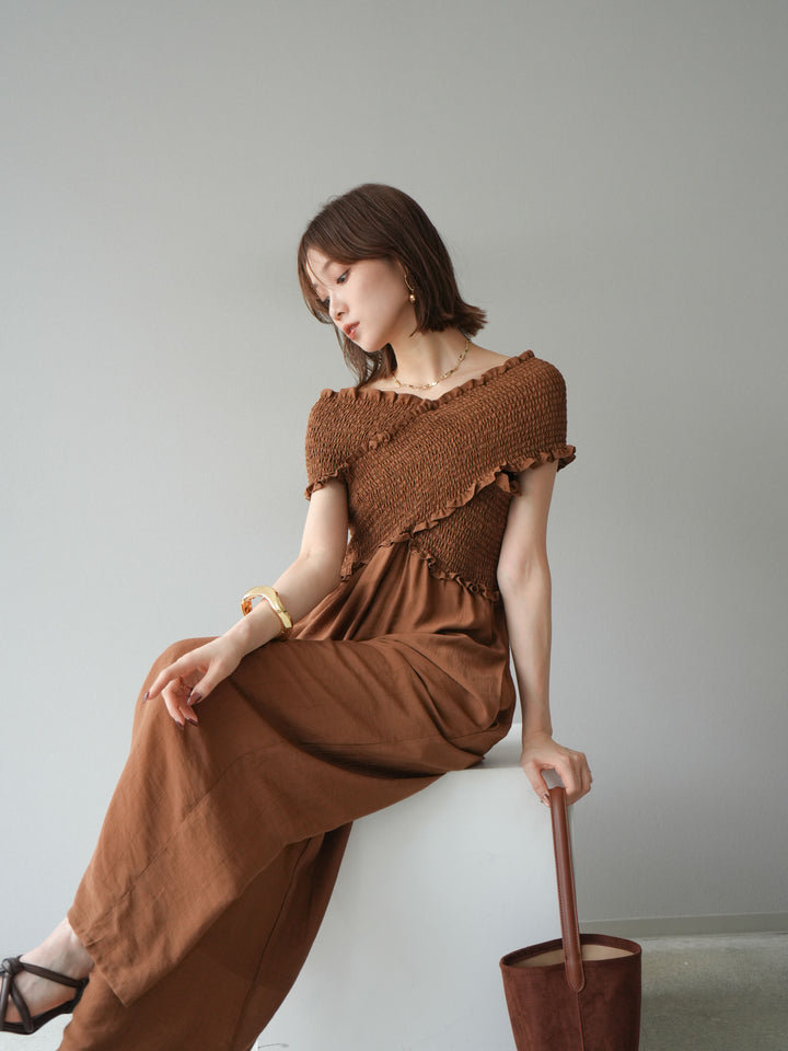 [SET]シャーリングクロスサロペット+シャーリングクロスサロペット(2set)