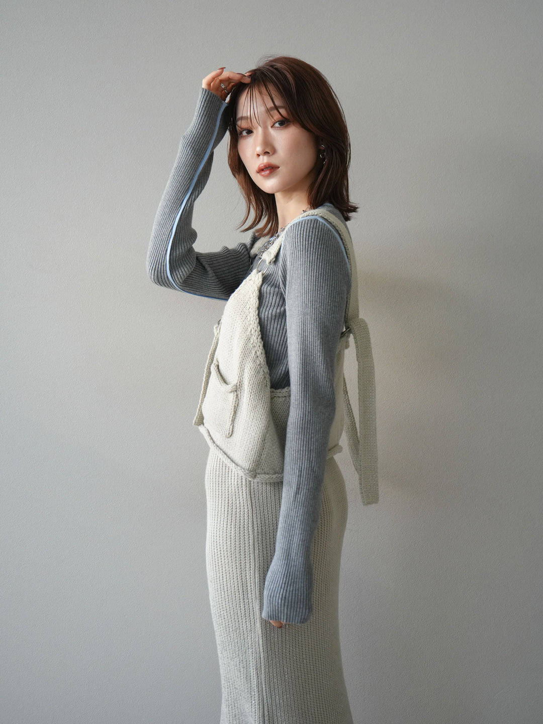 [予約]ニットビスチェ/lightgray