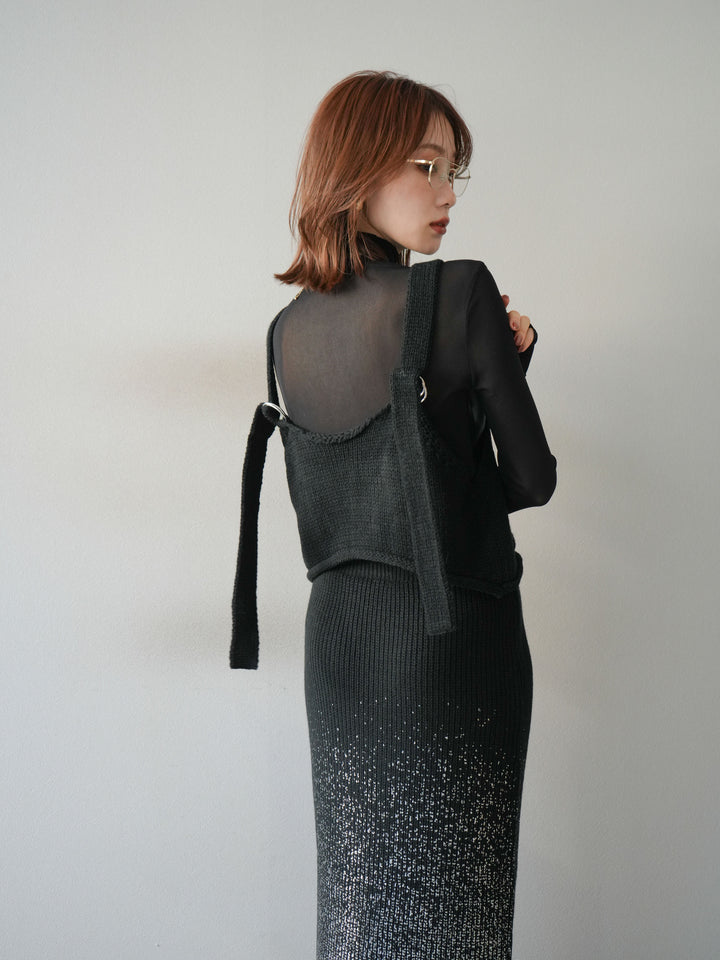 [予約]ニットビスチェ/black