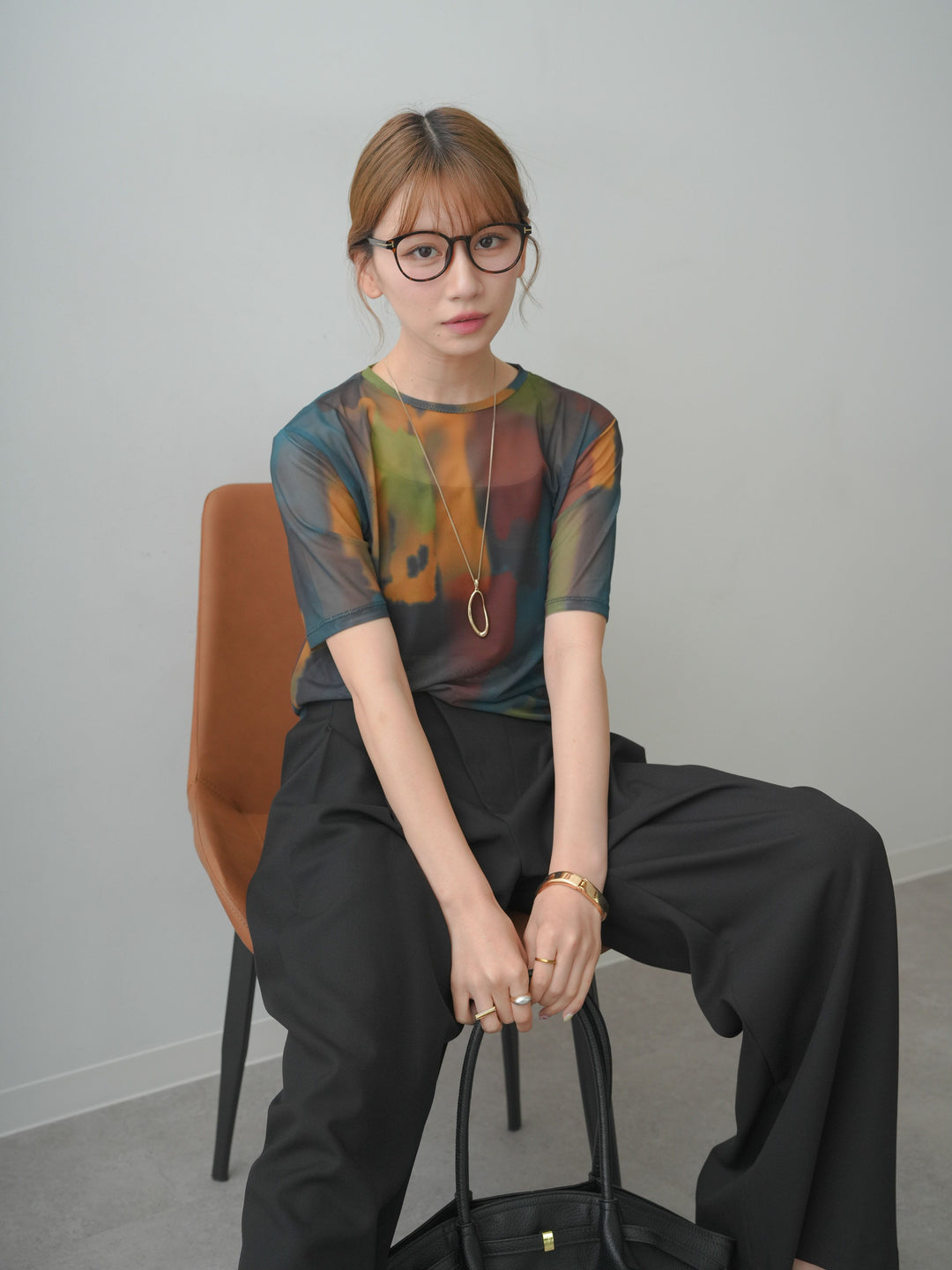 [SET]水彩アートシアーTシャツ+選べるアクセセット(2set)