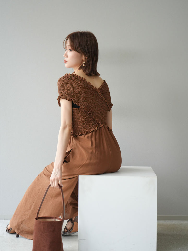 [SET]シャーリングクロスサロペット+シャーリングクロスサロペット(2set)