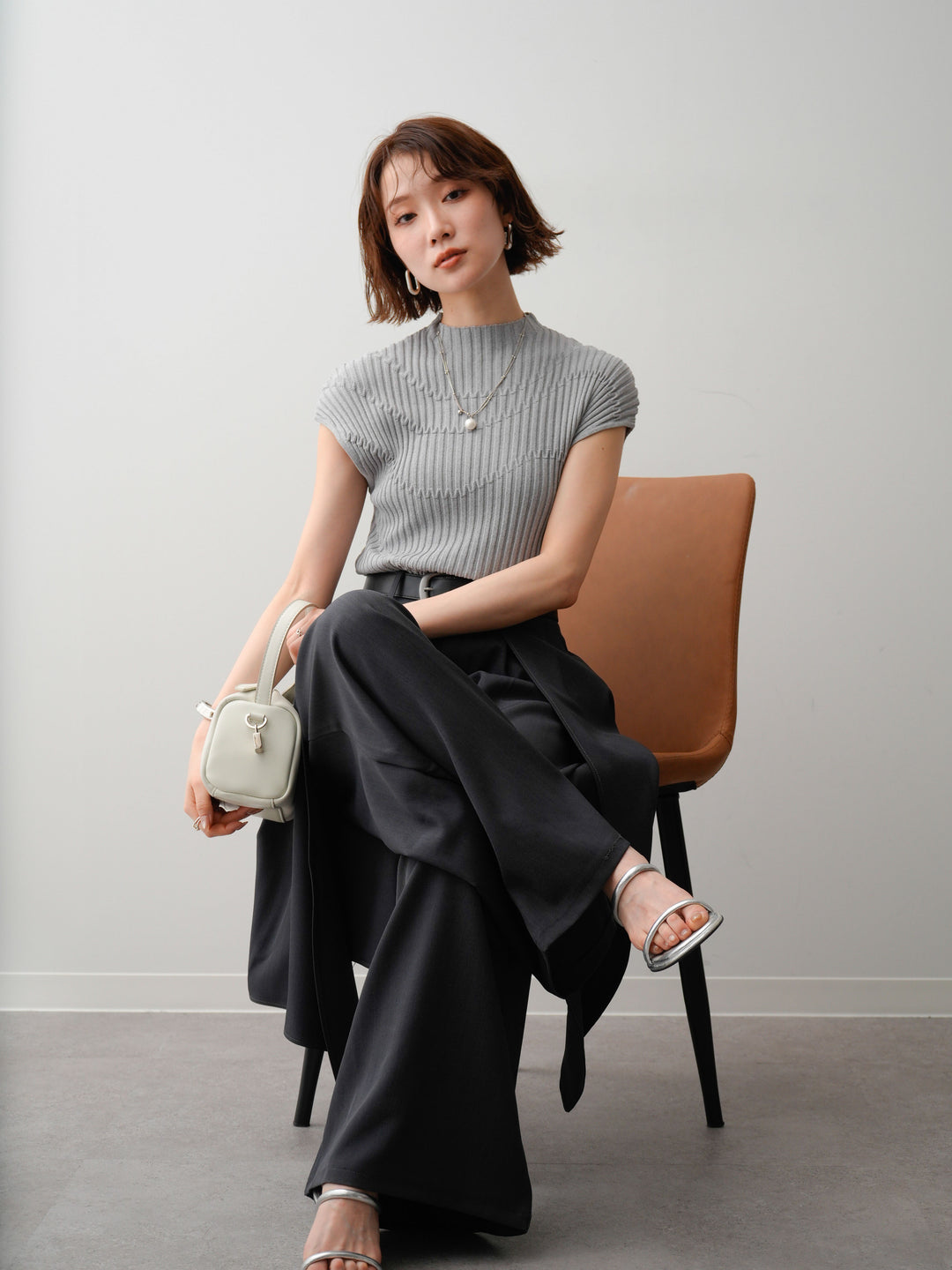 【套裝】Mode Line 羅紋法式針織上衣 + 配件套裝（2 套可選）