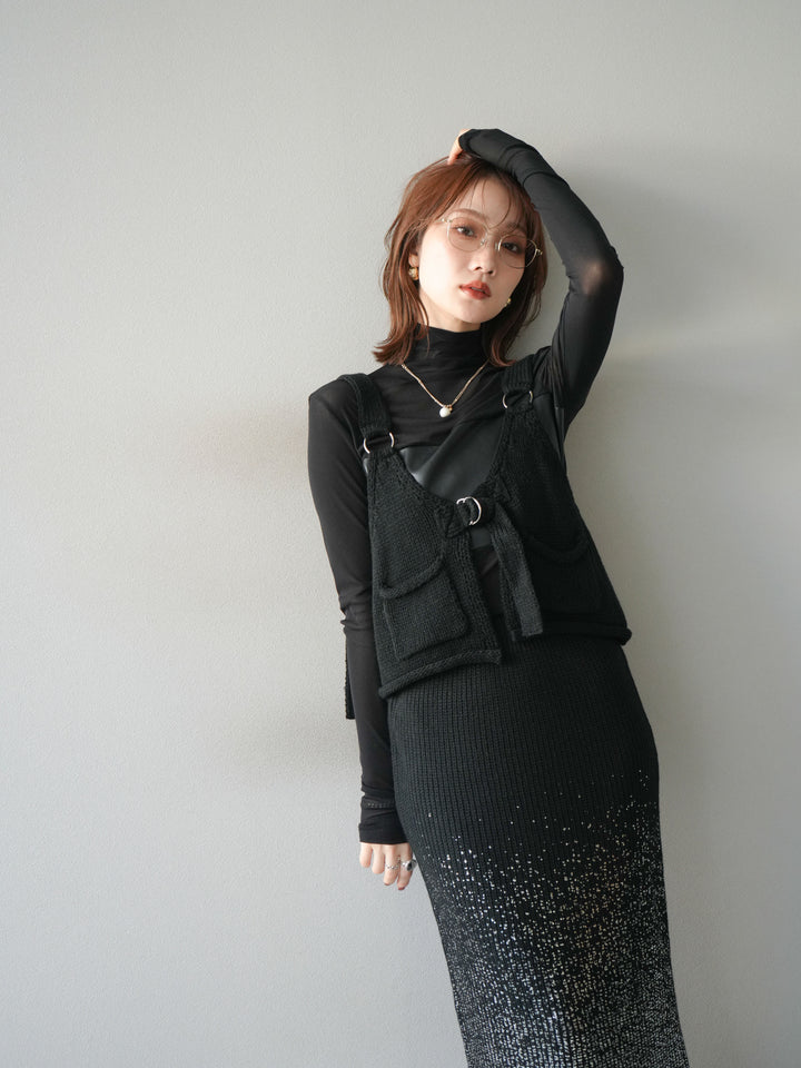 [予約]ニットビスチェ/black