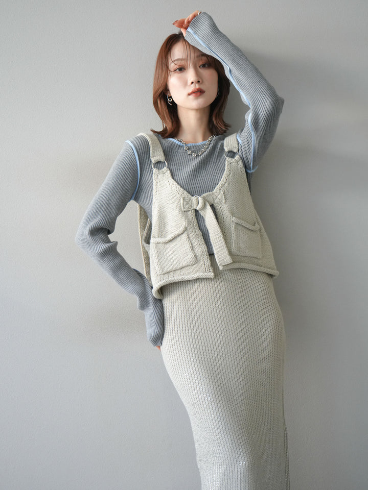 [予約]ニットビスチェ/lightgray
