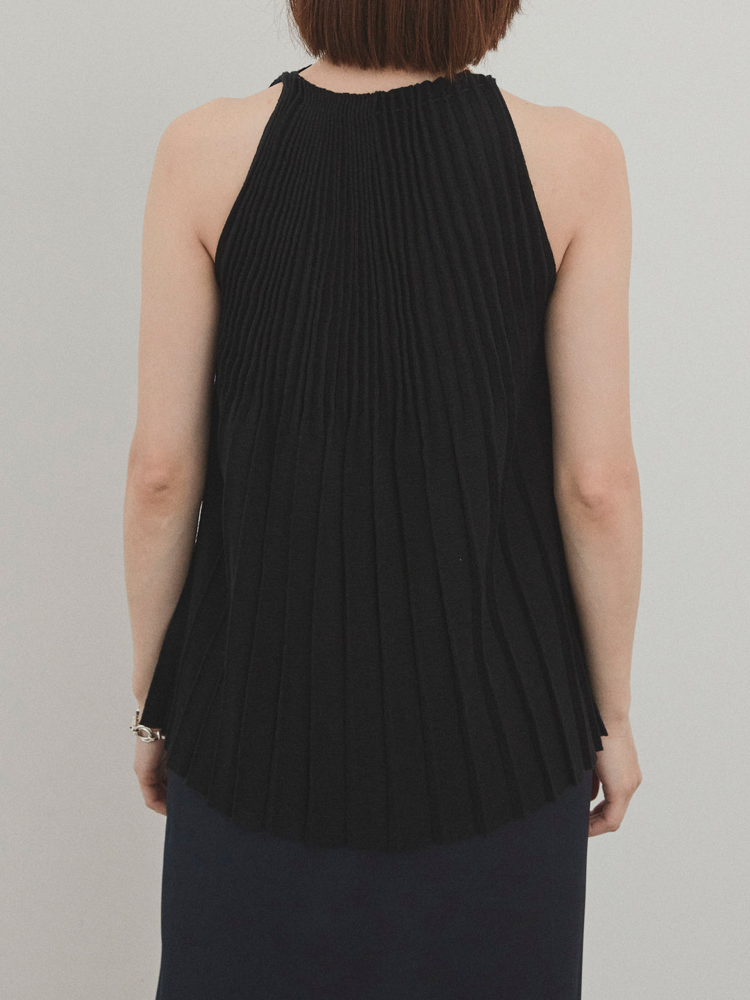 [予約]プリーツニットキャミソール/ブラック