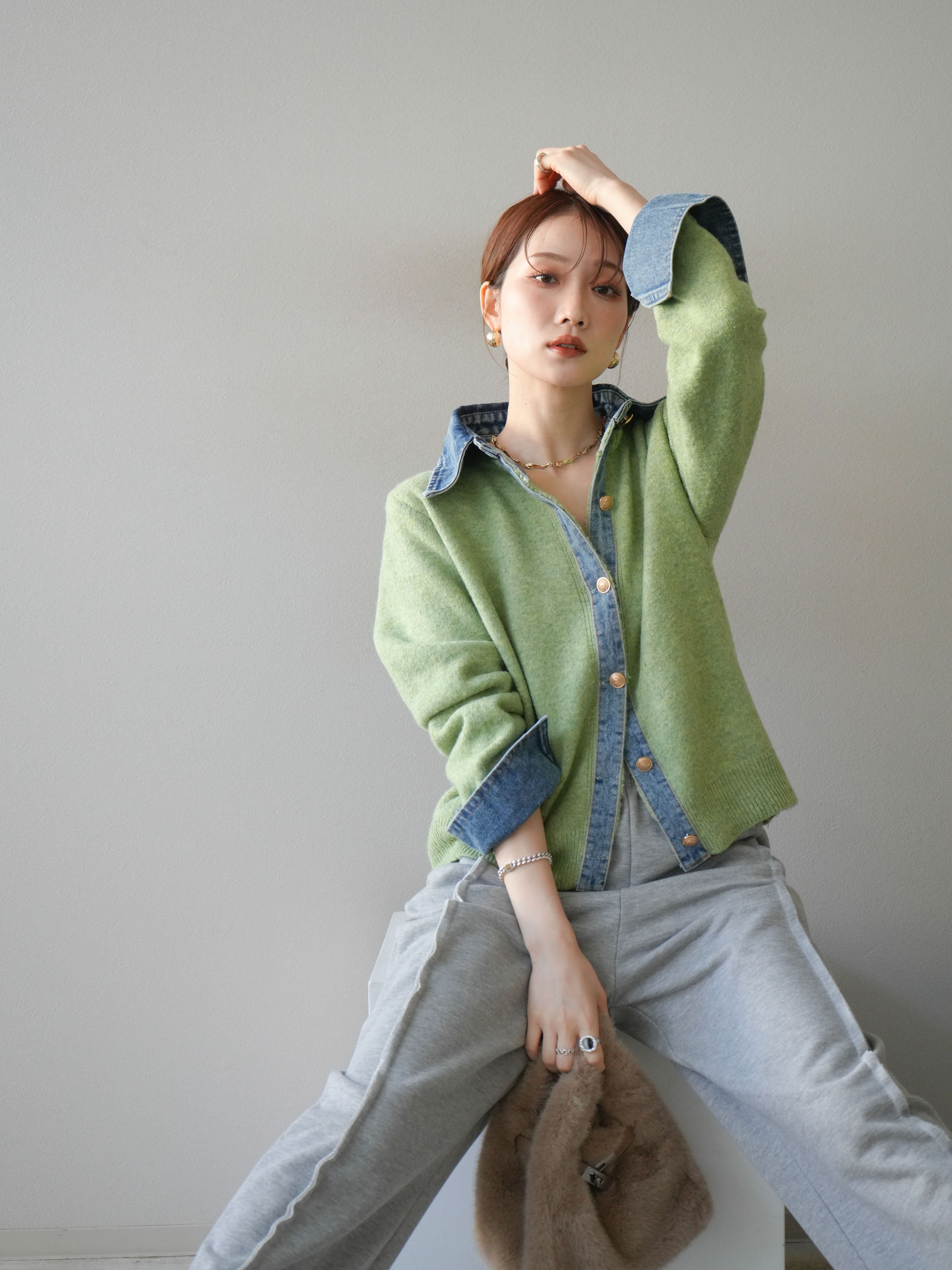 上海灘 SHANGHAI TANG カーディガン カシミア100% 翡翠ボタン 上海灘 SHANGHAI TANG カーディガン カシミア100% 翡翠ボタン 上海灘