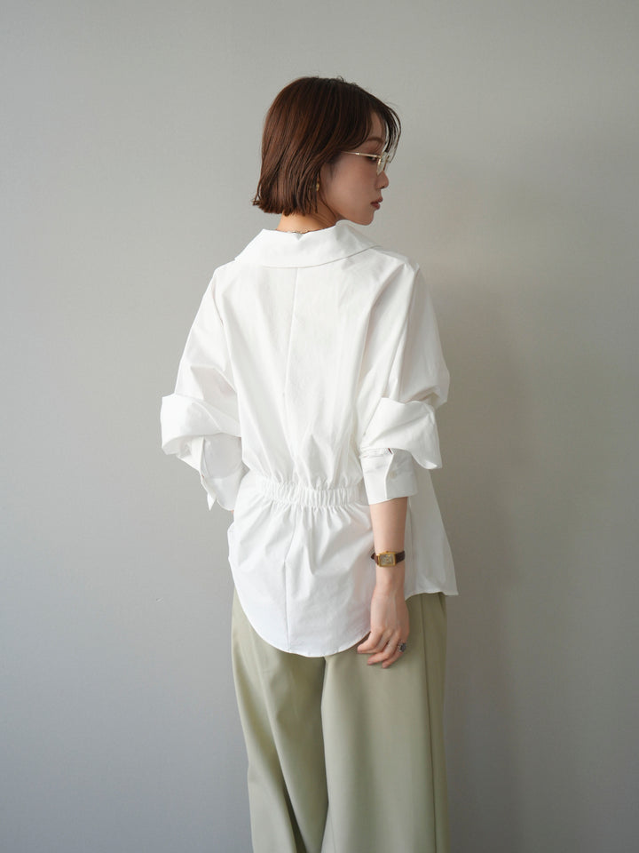 [予約]ウエストギャザースキッパーシャツ/white